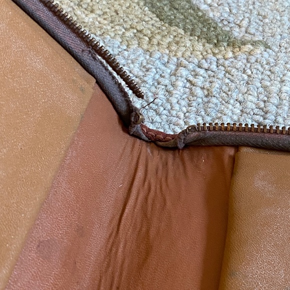 VTG I Lifton I Deep Buff Split Cowhide Leather Zipper Portfolio Underarm Case - Picture 14 of 16